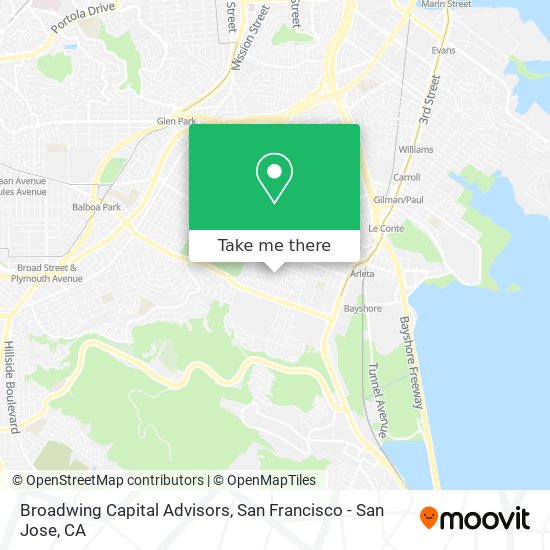 Mapa de Broadwing Capital Advisors