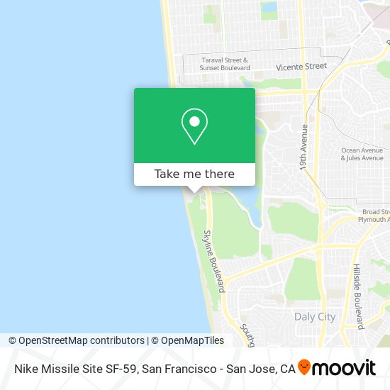 Mapa de Nike Missile Site SF-59