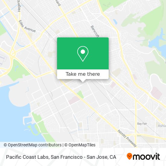 Pacific Coast Labs map