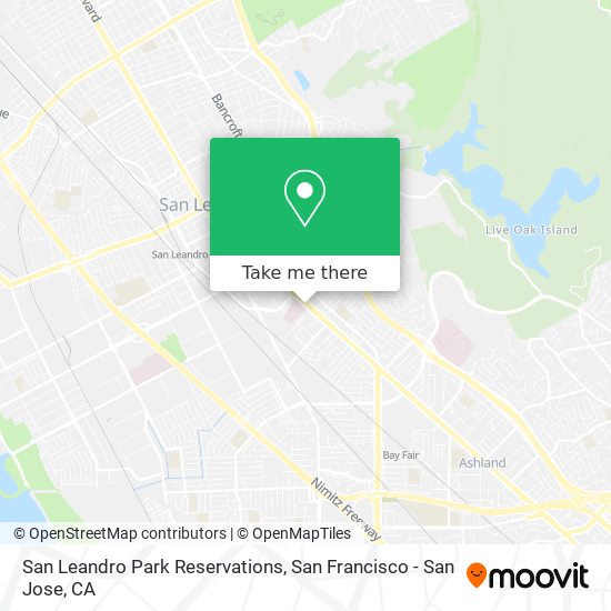 Mapa de San Leandro Park Reservations