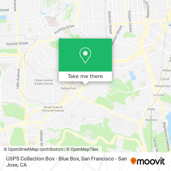 USPS Collection Box - Blue Box map