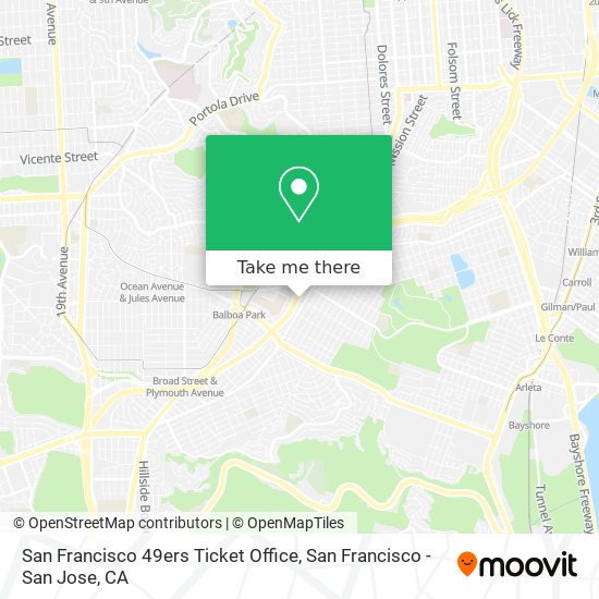 Mapa de San Francisco 49ers Ticket Office