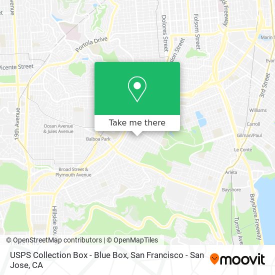 Mapa de USPS Collection Box - Blue Box