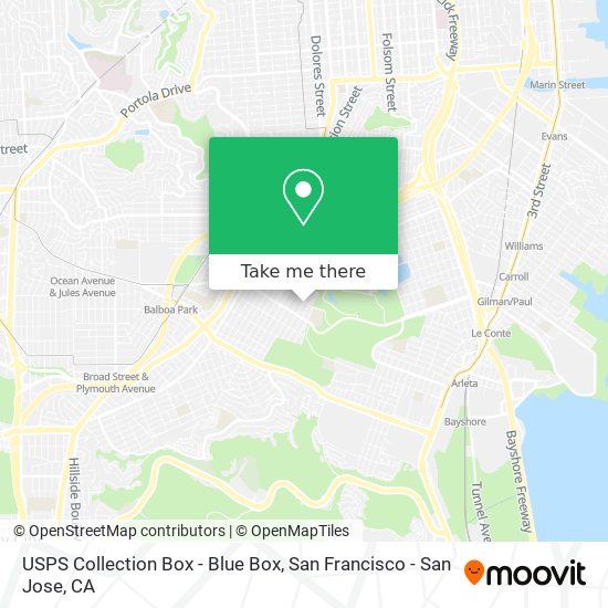 USPS Collection Box - Blue Box map