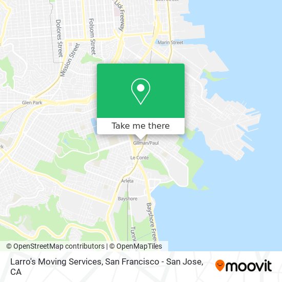 Larro's Moving Services map