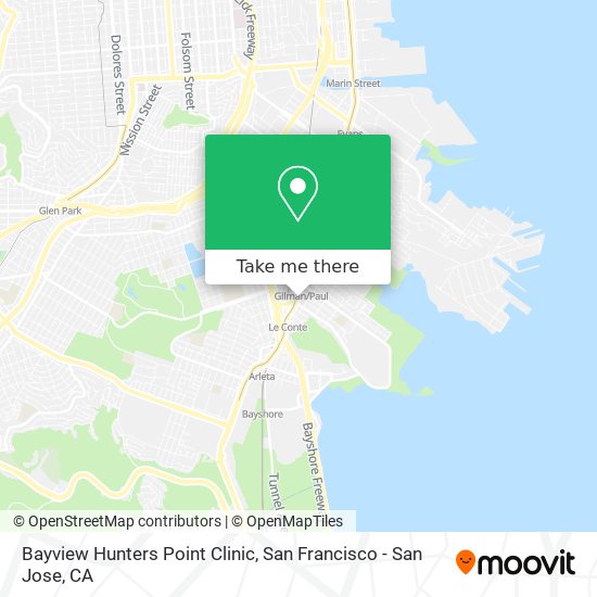 Mapa de Bayview Hunters Point Clinic