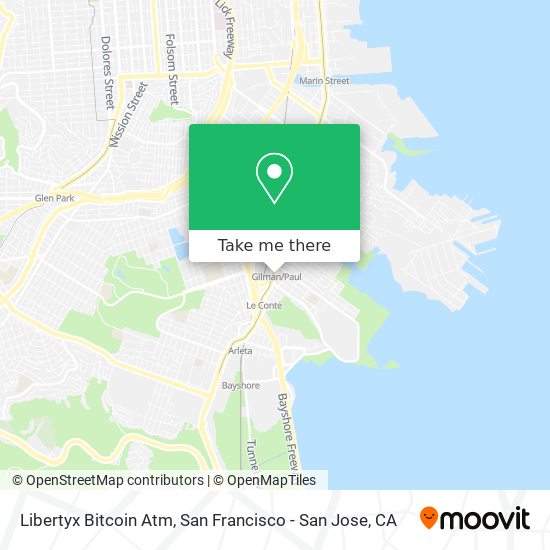 Mapa de Libertyx Bitcoin Atm