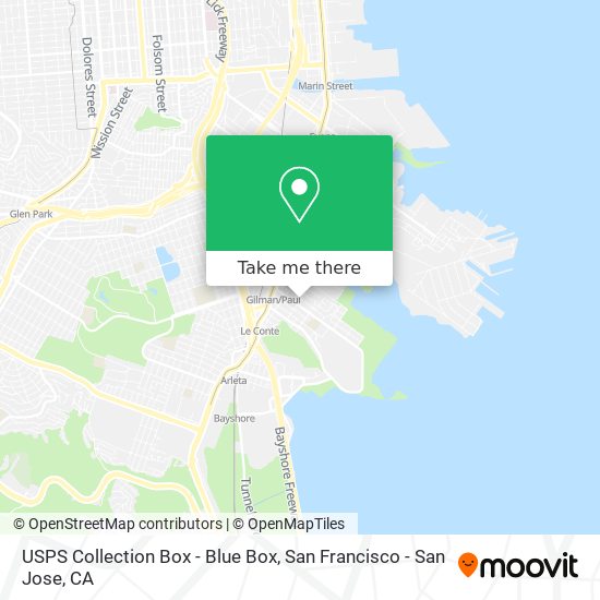 Mapa de USPS Collection Box - Blue Box