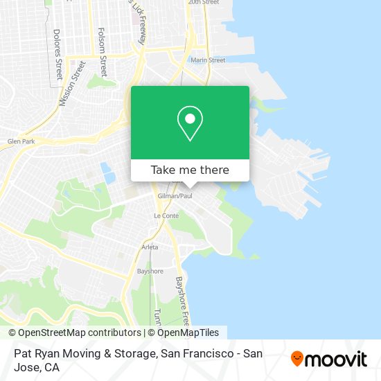 Mapa de Pat Ryan Moving & Storage