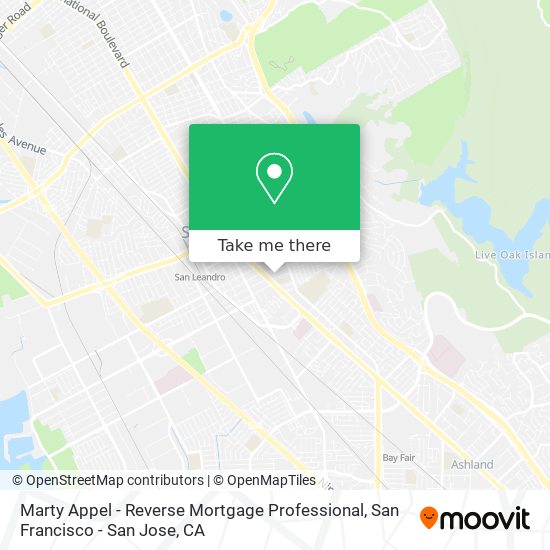 Mapa de Marty Appel - Reverse Mortgage Professional