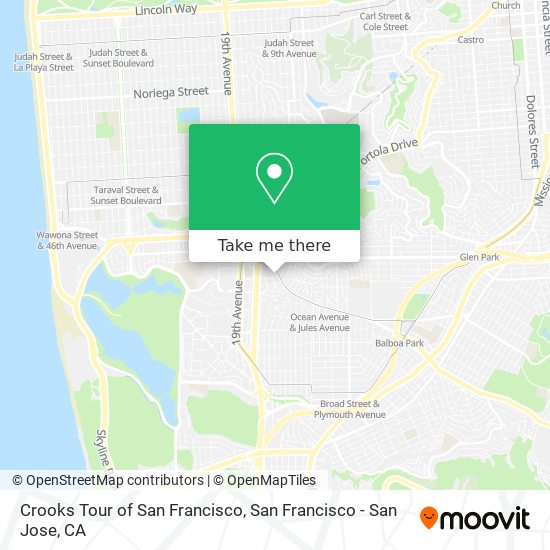 Crooks Tour of San Francisco map