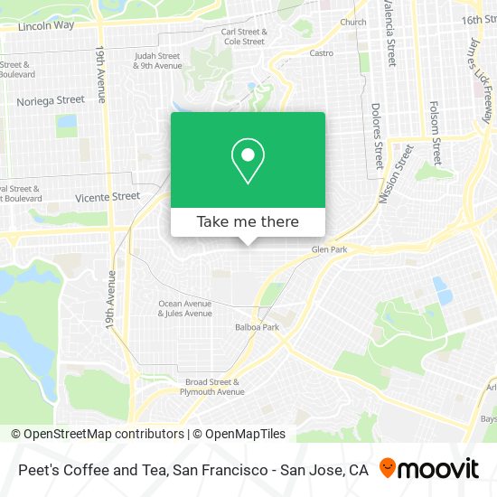 Peet's Coffee and Tea map