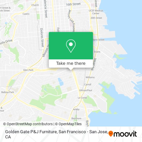 Golden Gate P&J Furniture map