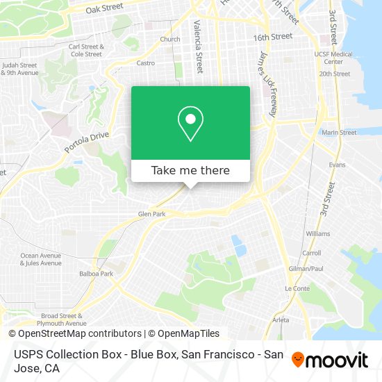 USPS Collection Box - Blue Box map