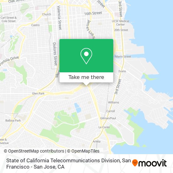 Mapa de State of California Telecommunications Division