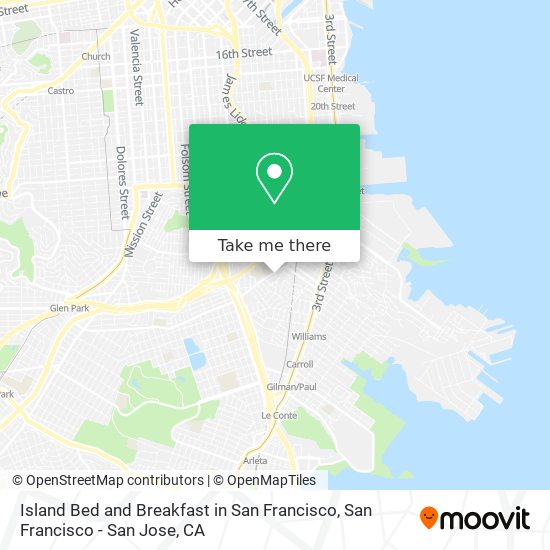 Island Bed and Breakfast in San Francisco map