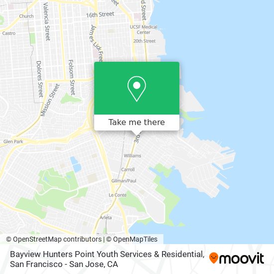 Bayview Hunters Point Youth Services & Residential map