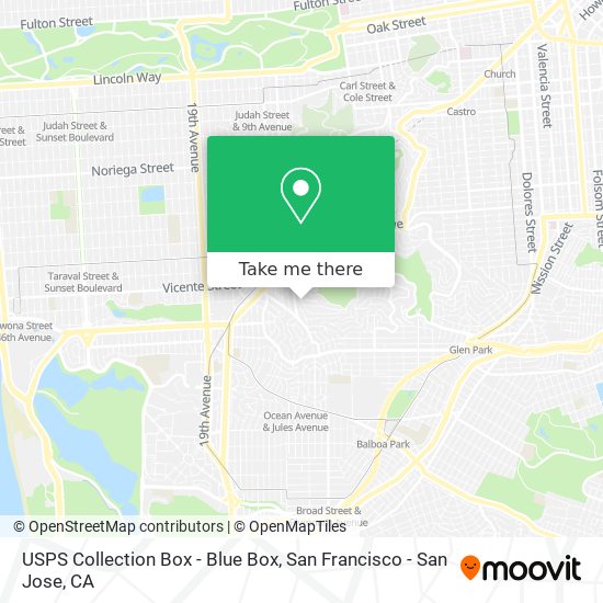 Mapa de USPS Collection Box - Blue Box