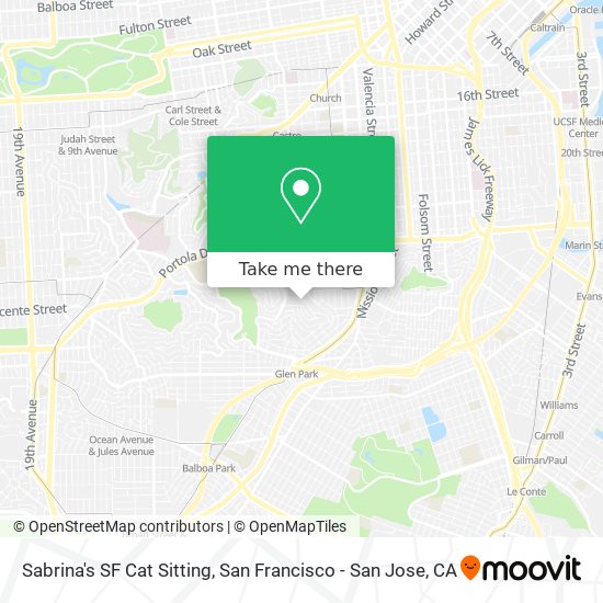 Sabrina's SF Cat Sitting map