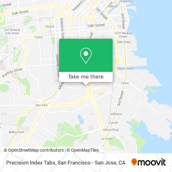 Precision Index Tabs map