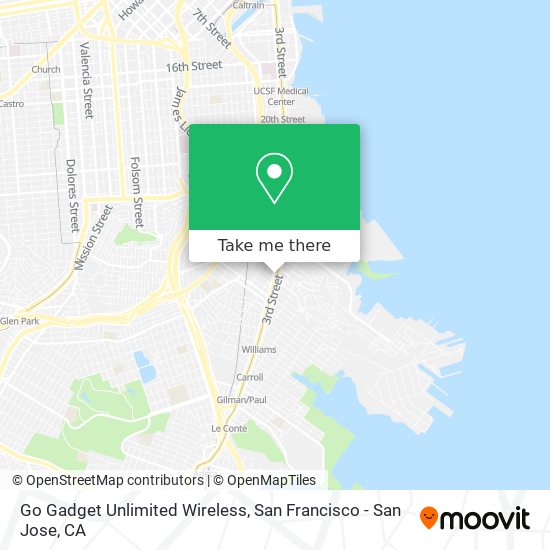 Mapa de Go Gadget Unlimited Wireless
