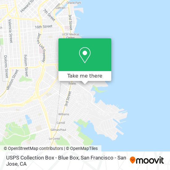 USPS Collection Box - Blue Box map