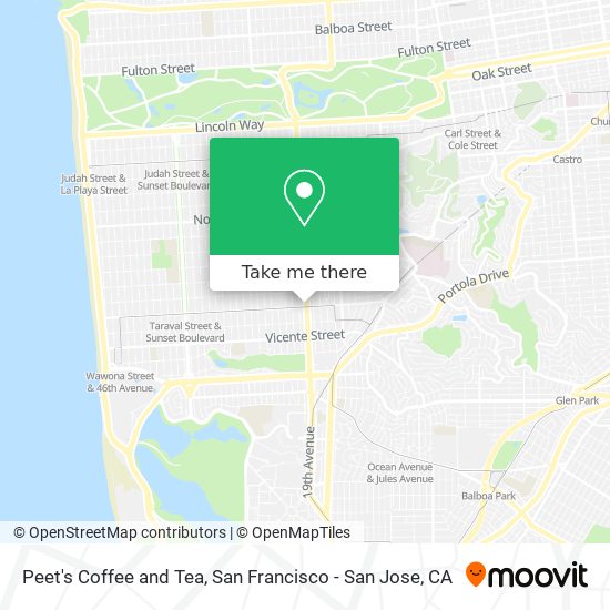 Mapa de Peet's Coffee and Tea