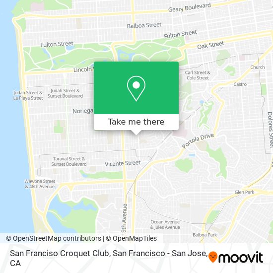 Mapa de San Franciso Croquet Club