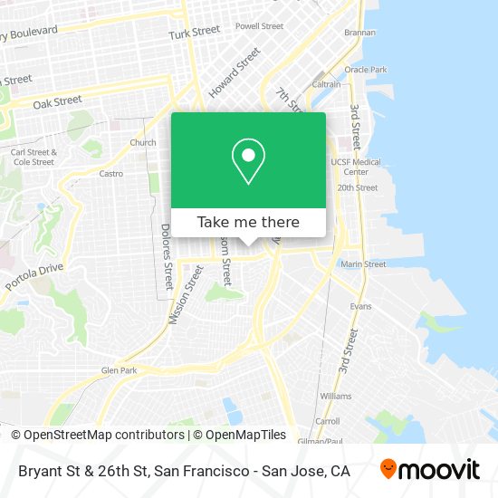Bryant St & 26th St map
