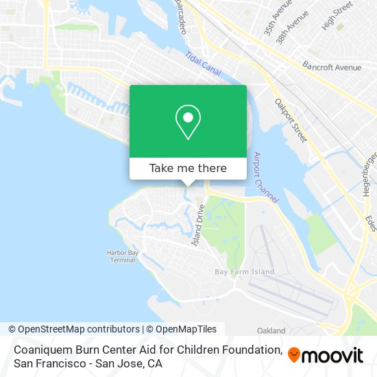 Coaniquem Burn Center Aid for Children Foundation map