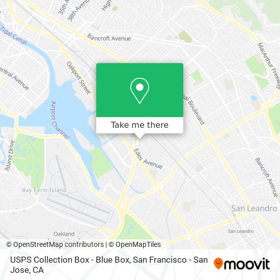 Mapa de USPS Collection Box - Blue Box