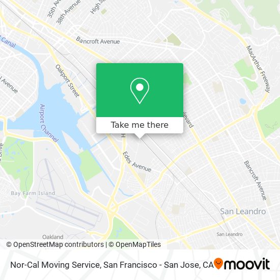 Nor-Cal Moving Service map