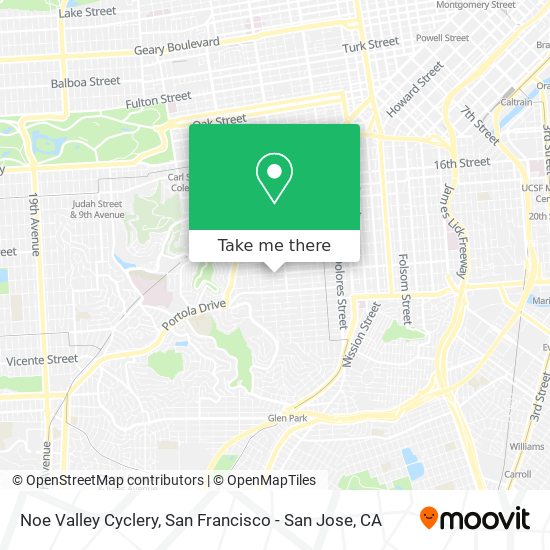 Noe Valley Cyclery map