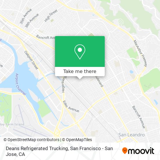 Deans Refrigerated Trucking map