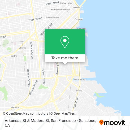 Arkansas St & Madera St map