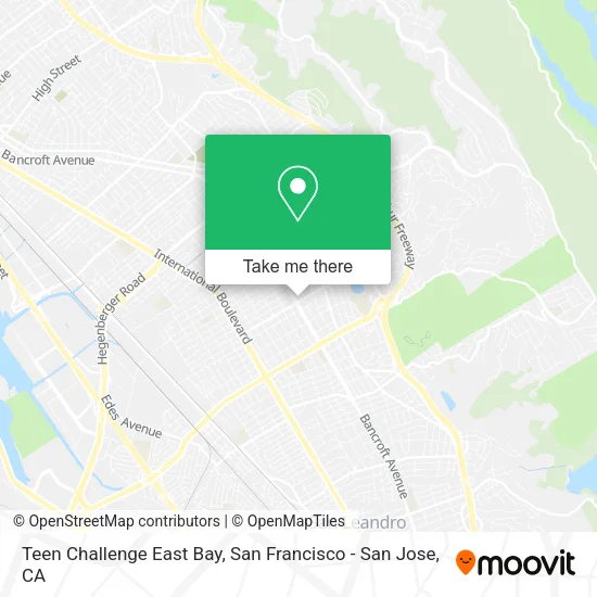 Mapa de Teen Challenge East Bay