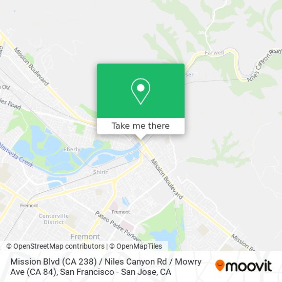 Mission Blvd (CA 238) / Niles Canyon Rd / Mowry Ave (CA 84) map