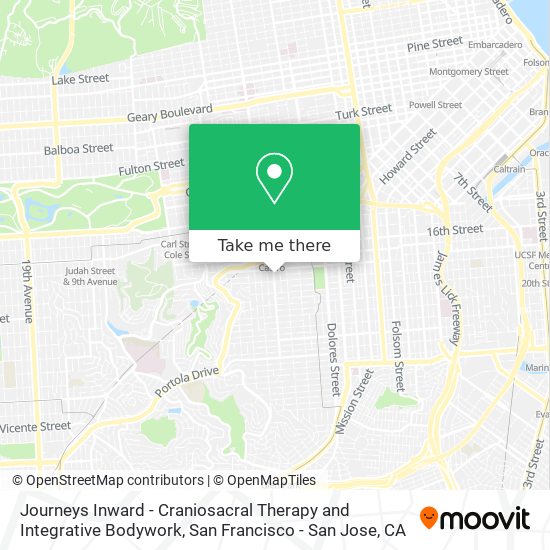 Mapa de Journeys Inward - Craniosacral Therapy and Integrative Bodywork