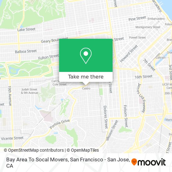 Bay Area To Socal Movers map