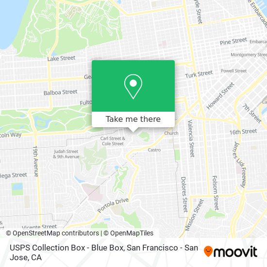 USPS Collection Box - Blue Box map