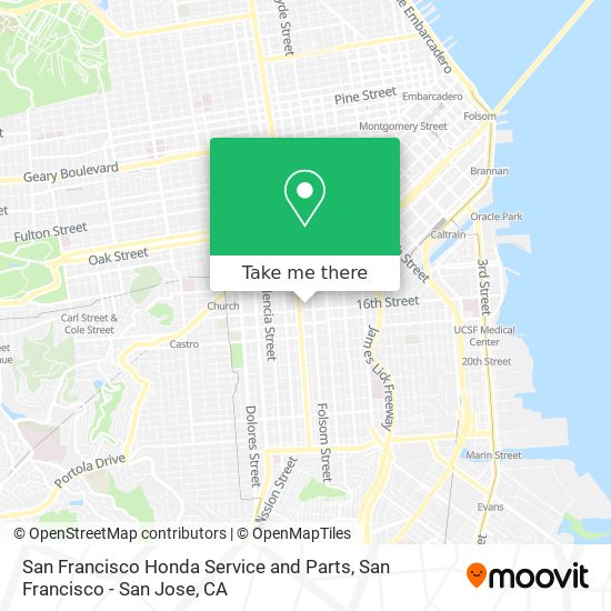 San Francisco Honda Service and Parts map