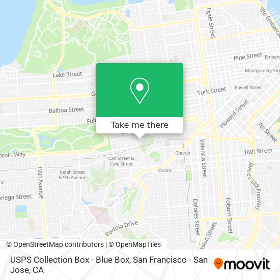 Mapa de USPS Collection Box - Blue Box