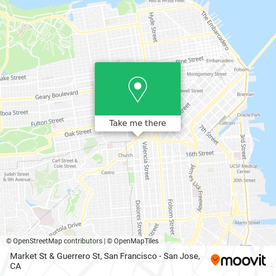 Market St & Guerrero St map