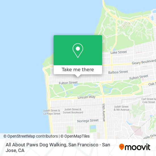 All About Paws Dog Walking map