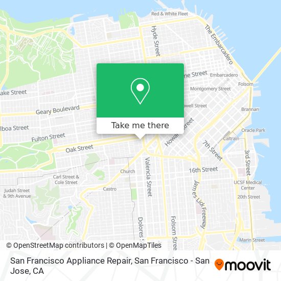 San Francisco Appliance Repair map