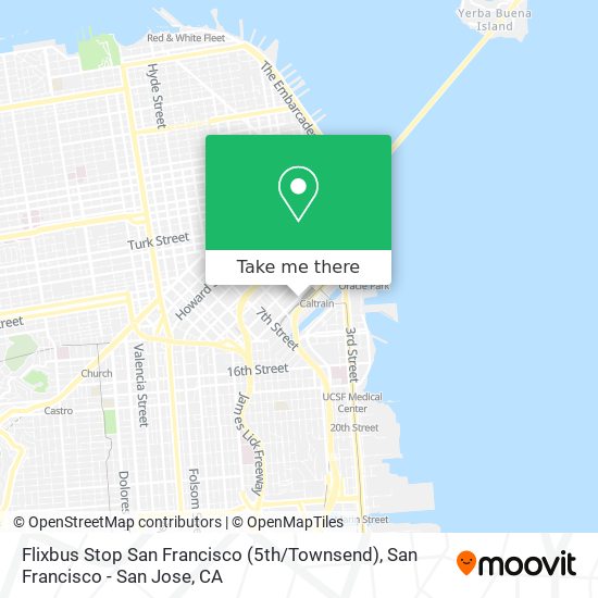 Flixbus Stop San Francisco (5th / Townsend) map