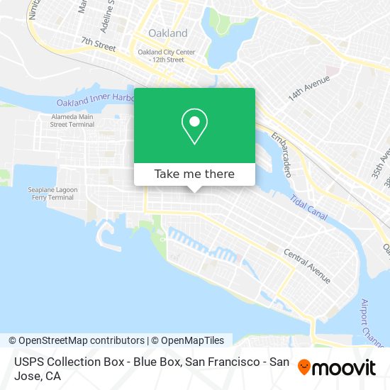 Mapa de USPS Collection Box - Blue Box