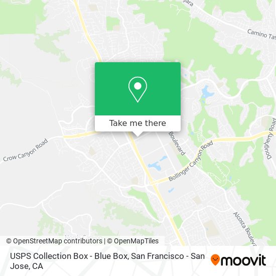 Mapa de USPS Collection Box - Blue Box