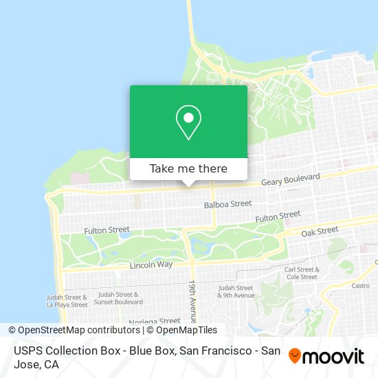 Mapa de USPS Collection Box - Blue Box