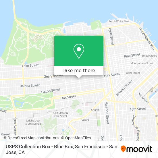 Mapa de USPS Collection Box - Blue Box